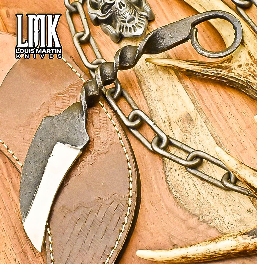 Wholesale railroad karambit knives hand-forged by Louis Martin